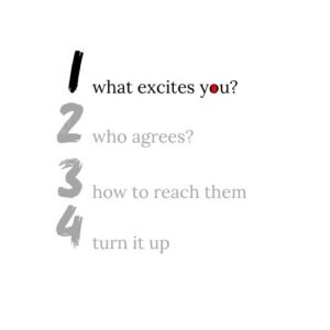 One Drop step 1: What excites you?